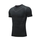 Men'S Running Compression Shirts Short Sleeve Sport Gym Tees Fitness Quick Dry Sweatshirt Jogging Tracksuit Athletic Shirt Tops
