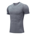 Men'S Running Compression Shirts Short Sleeve Sport Gym Tees Fitness Quick Dry Sweatshirt Jogging Tracksuit Athletic Shirt Tops