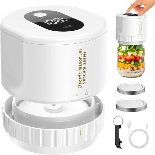5W Lithium Battery Powered Semi-Automatic Mason Can Sealer - LED Digital Vacuum Sealer, Used for Kitchen Bottles and Cans, Prese