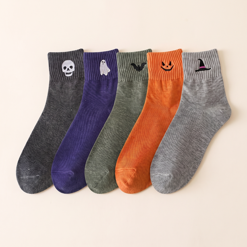 Chaussettes Halloween brodées – Lot Nuit d'Halloween
