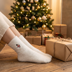 Chaussette de Noël velours portée