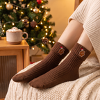 Chaussette de Noël ourson portée